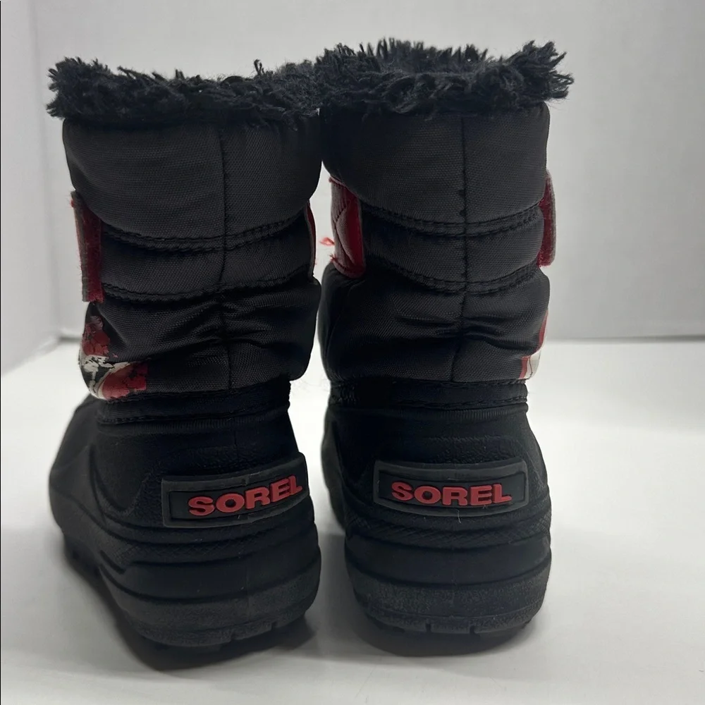 Sorel Snow Commander Winter Snow Boots Boot Black Red Little Kids Girls Size 7